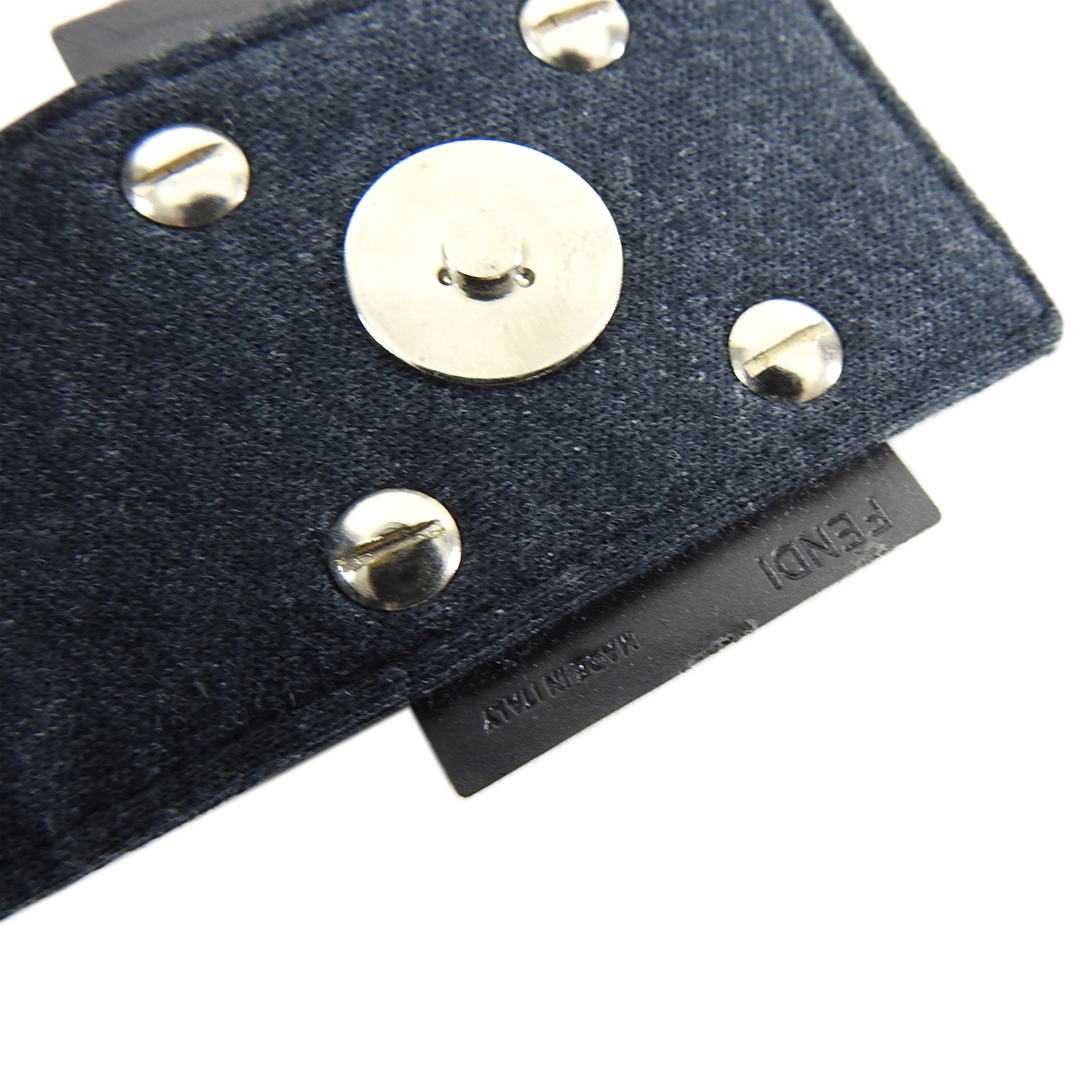 Fendi Vintage Grey Cotton Jersey Micro Baguette Bag