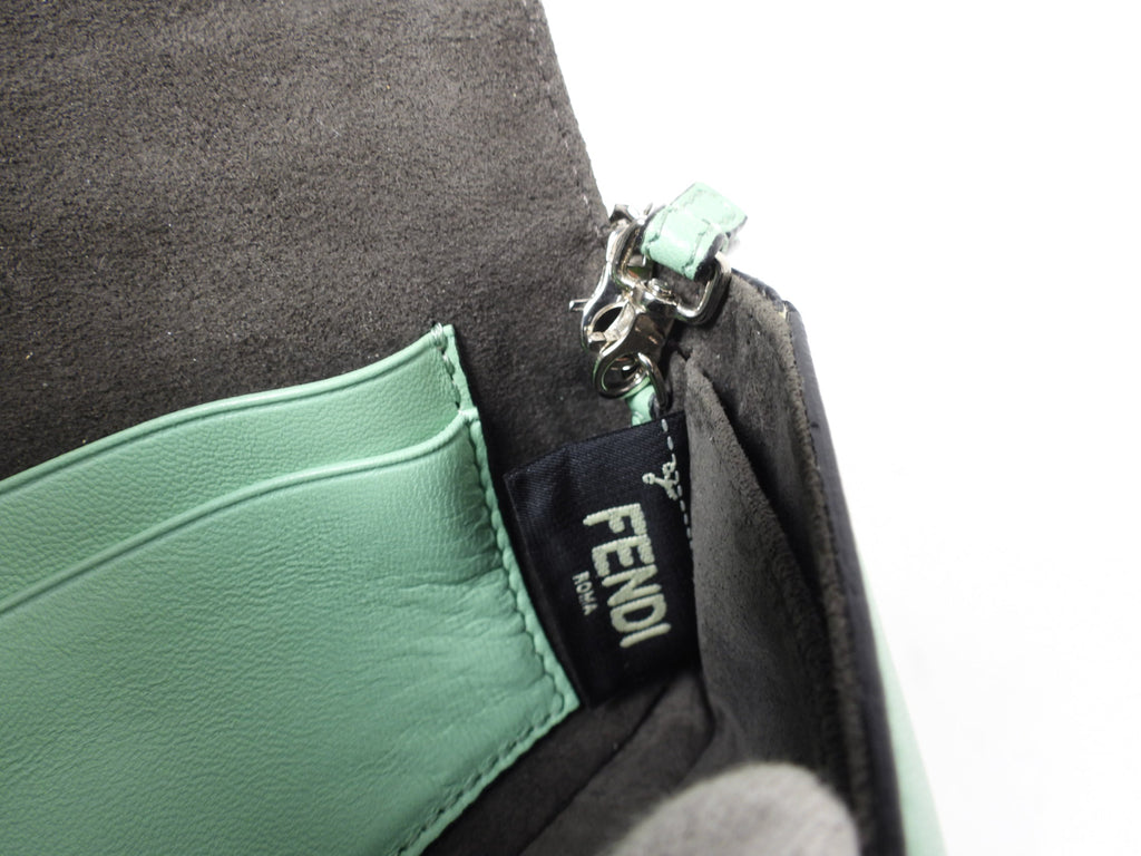 Fendi Mint Green Micro Monster Baguette Crossbody Bag