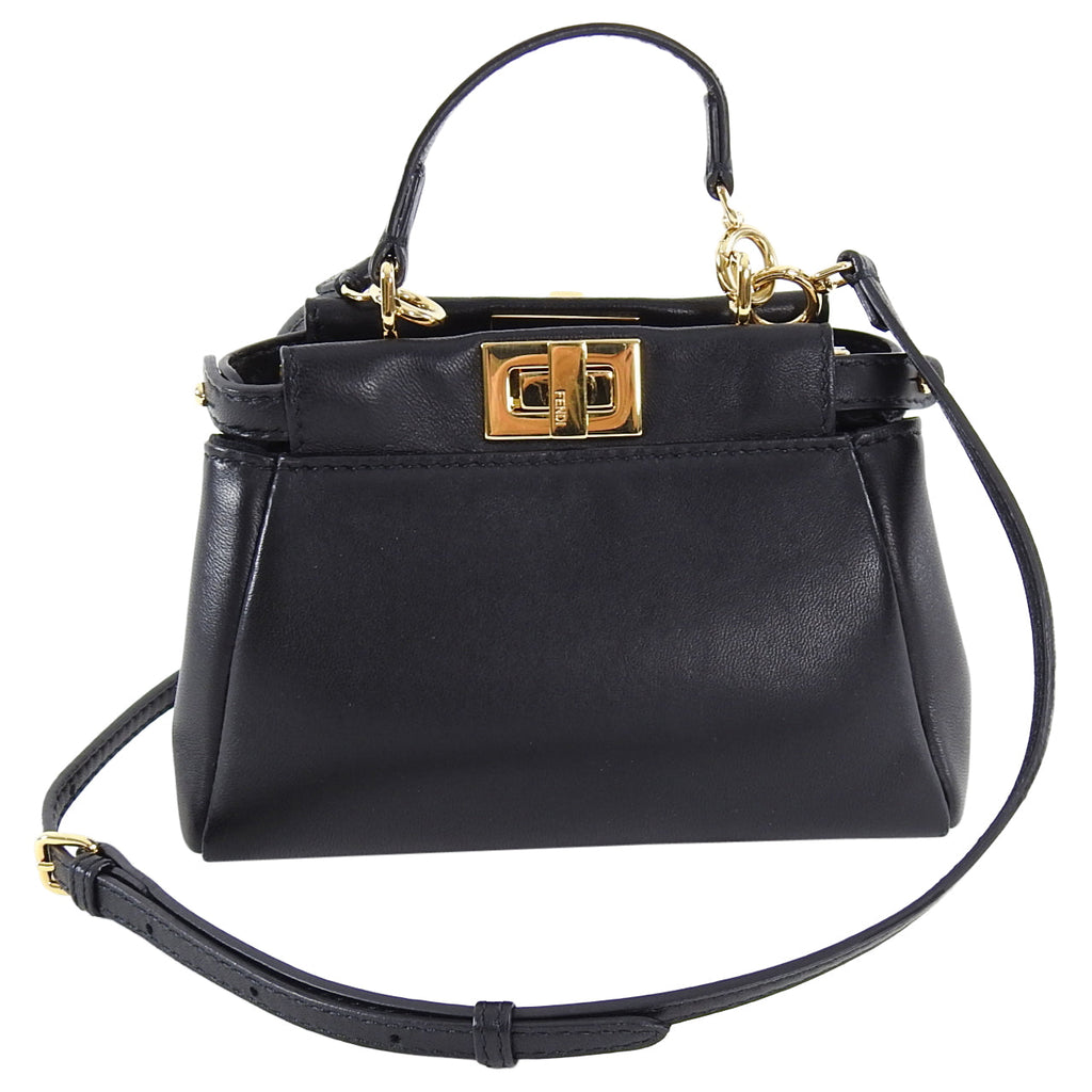Fendi Black Micro Mini Peekaboo Crossbody Bag