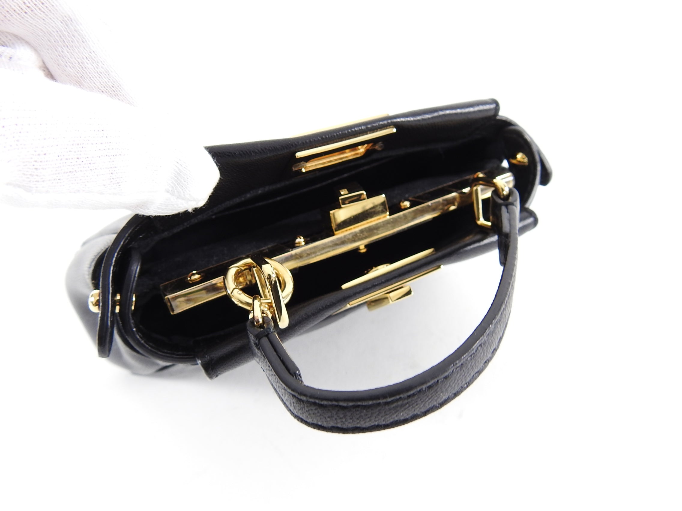 Fendi Black Micro Mini Peekaboo Crossbody Bag