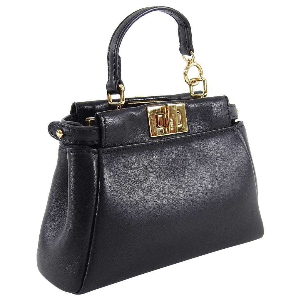 Fendi Black Micro Mini Peekaboo Crossbody Bag