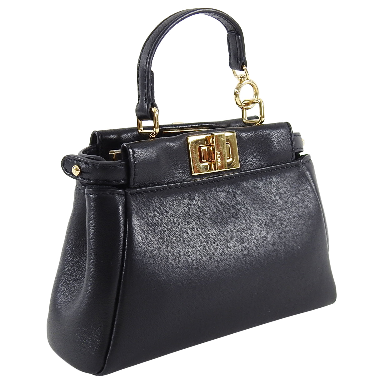 Fendi Black Micro Mini Peekaboo Crossbody Bag