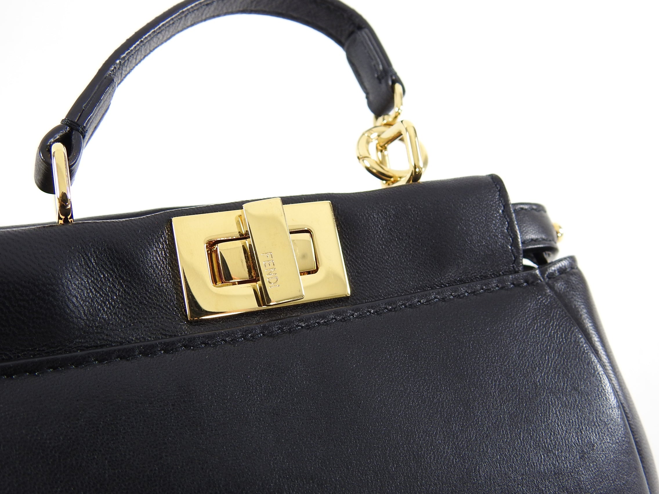 Fendi Black Micro Mini Peekaboo Crossbody Bag