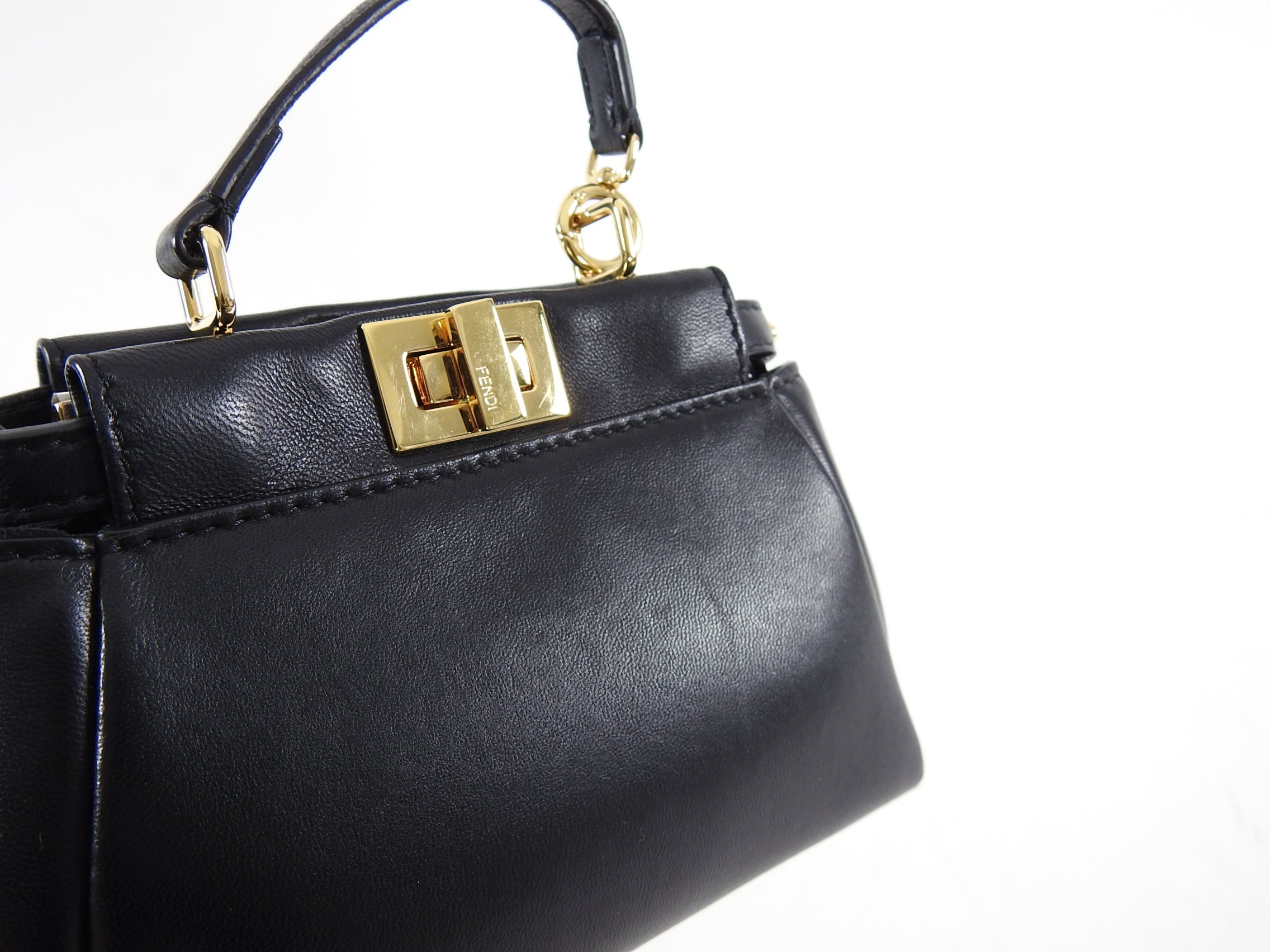Fendi Black Micro Mini Peekaboo Crossbody Bag