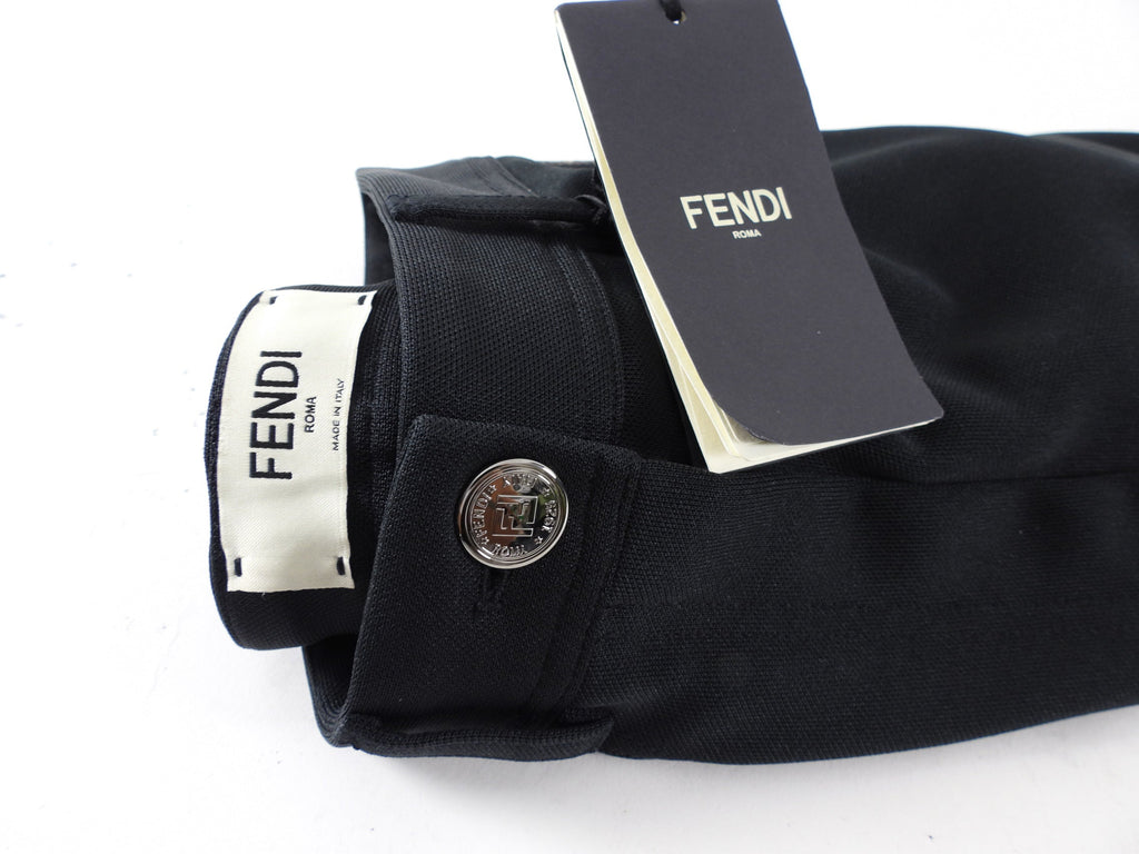 Fendi Black and Brown Jersey Zucca Print Slim Pant - IT40 / 4