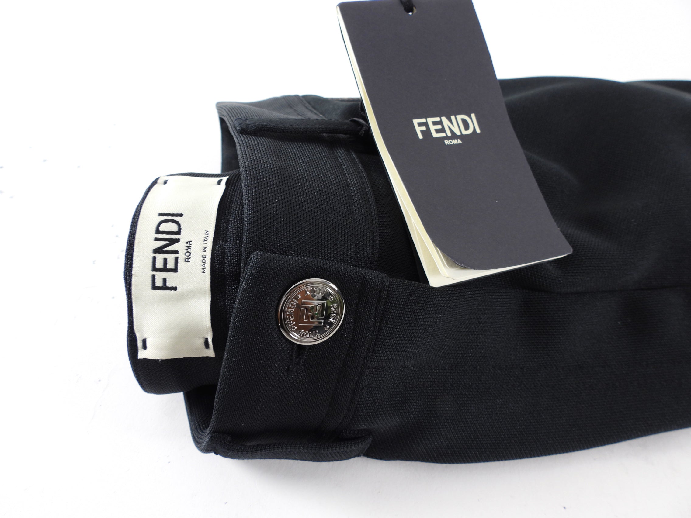 Fendi Black and Brown Jersey Zucca Print Slim Pant - IT40 / 4