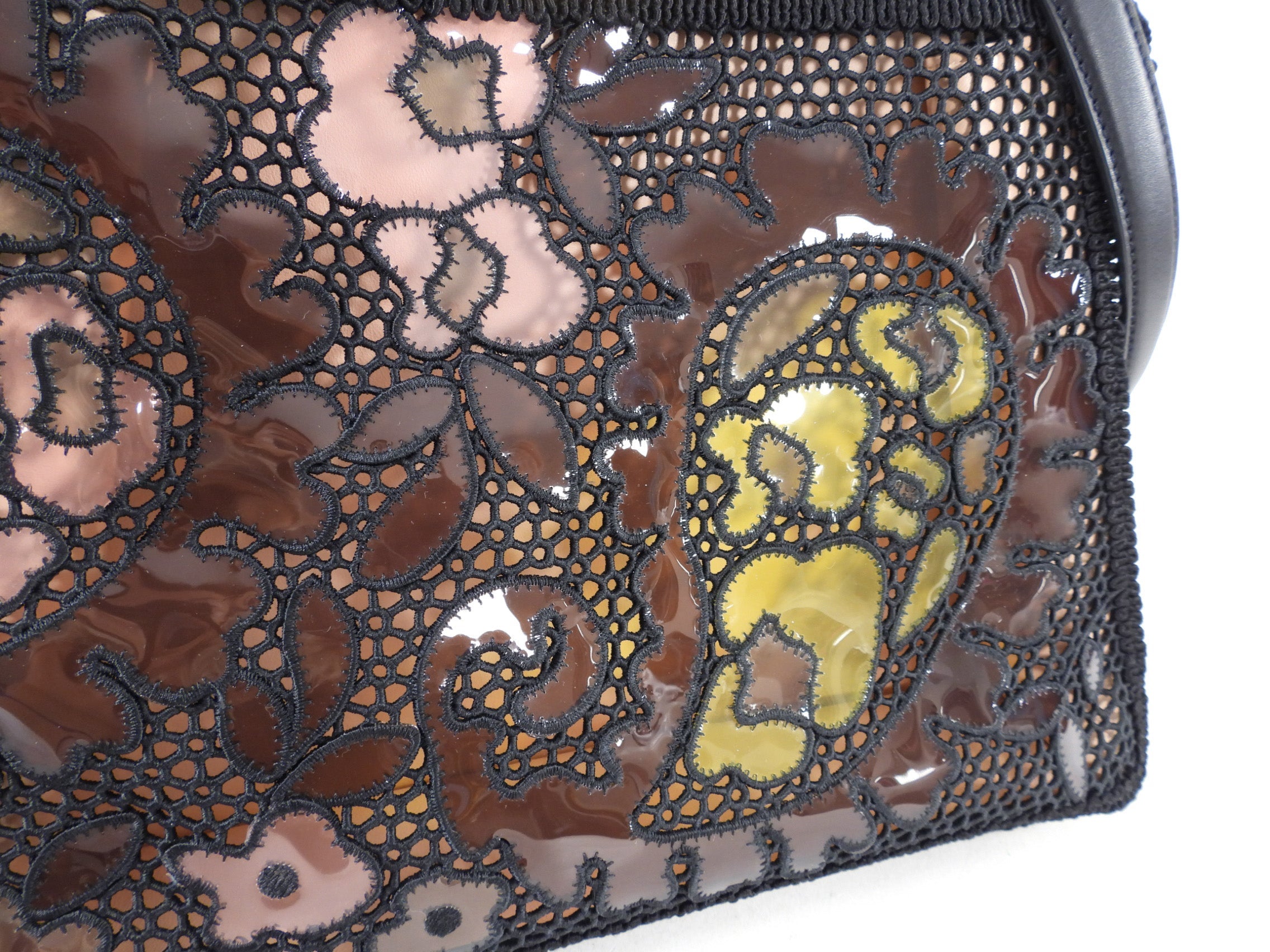 Fendi 2021 Medium Peekaboo ISeeU Black Lace Bag