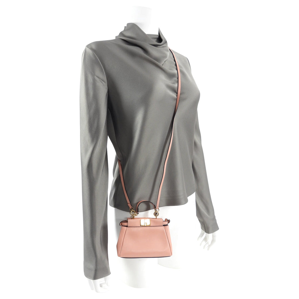 Fendi Soft Pink Micro Peekaboo Crossbody Bag