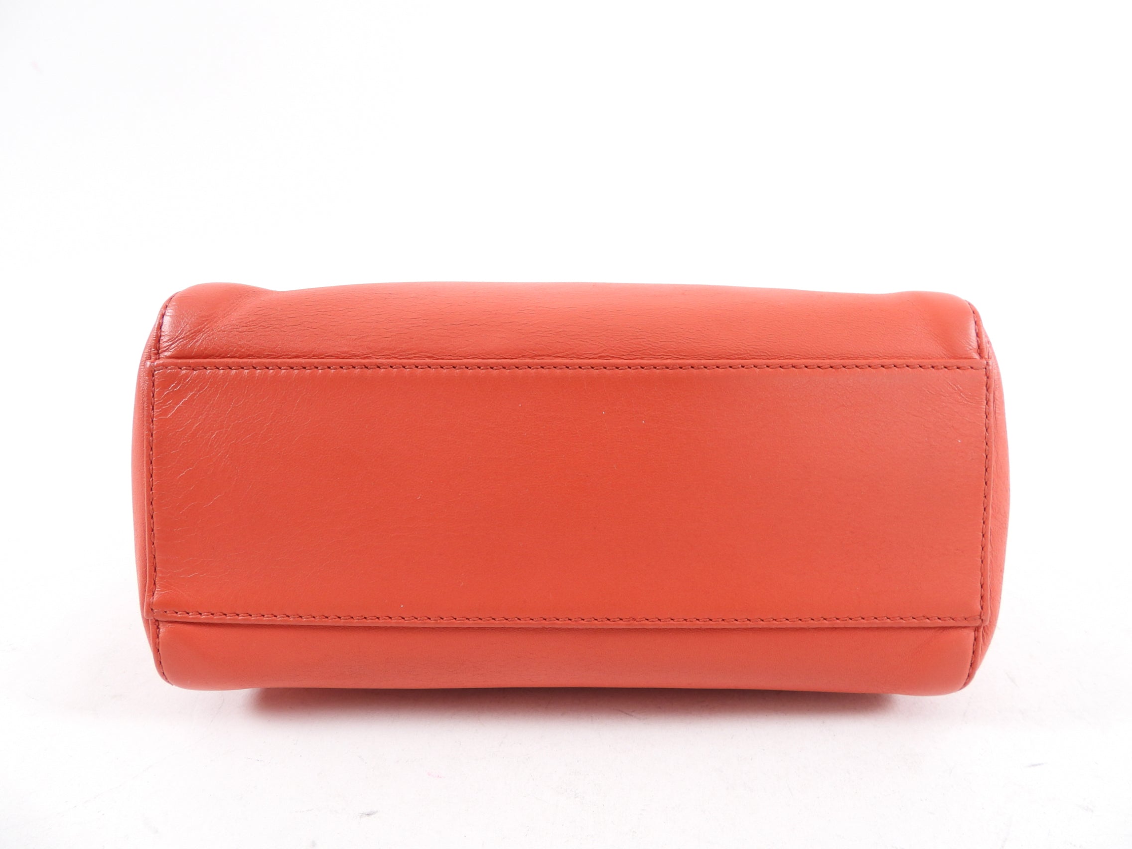 Fendi Red Leather Peekaboo Mini Two-Way Bag