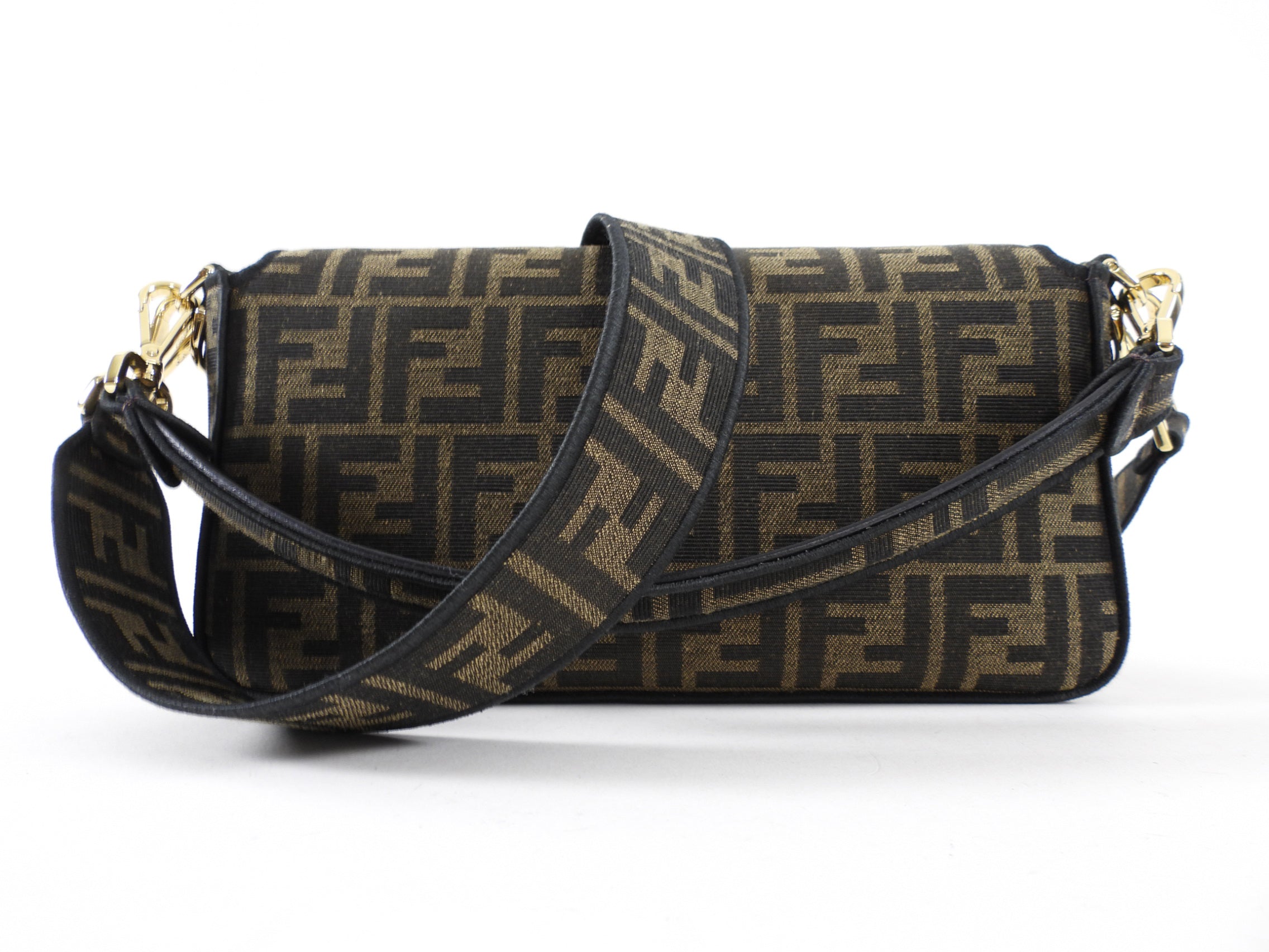 Fendi Brown FF Zucca Medium Two Way Baguette Bag