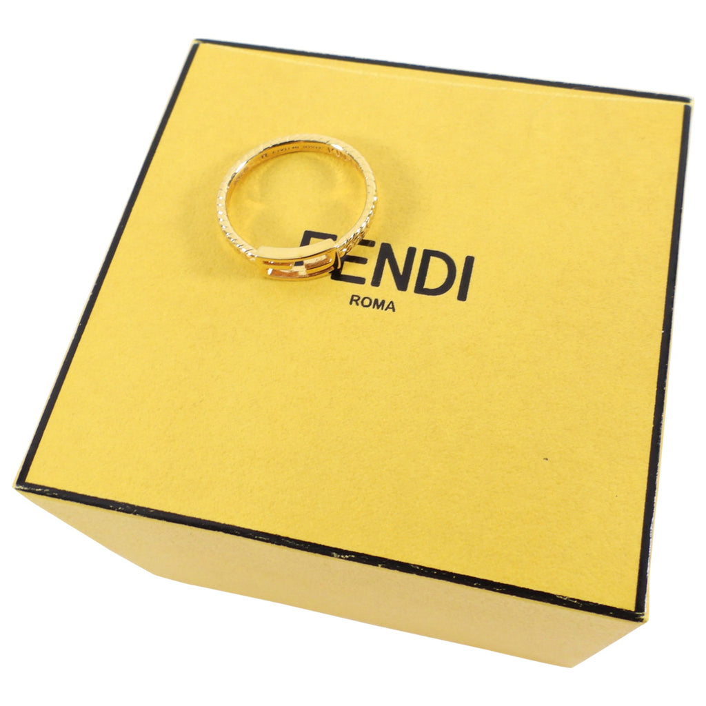 Fendi Goldtone Metal Baguette Ring 2023 - USA 7.25