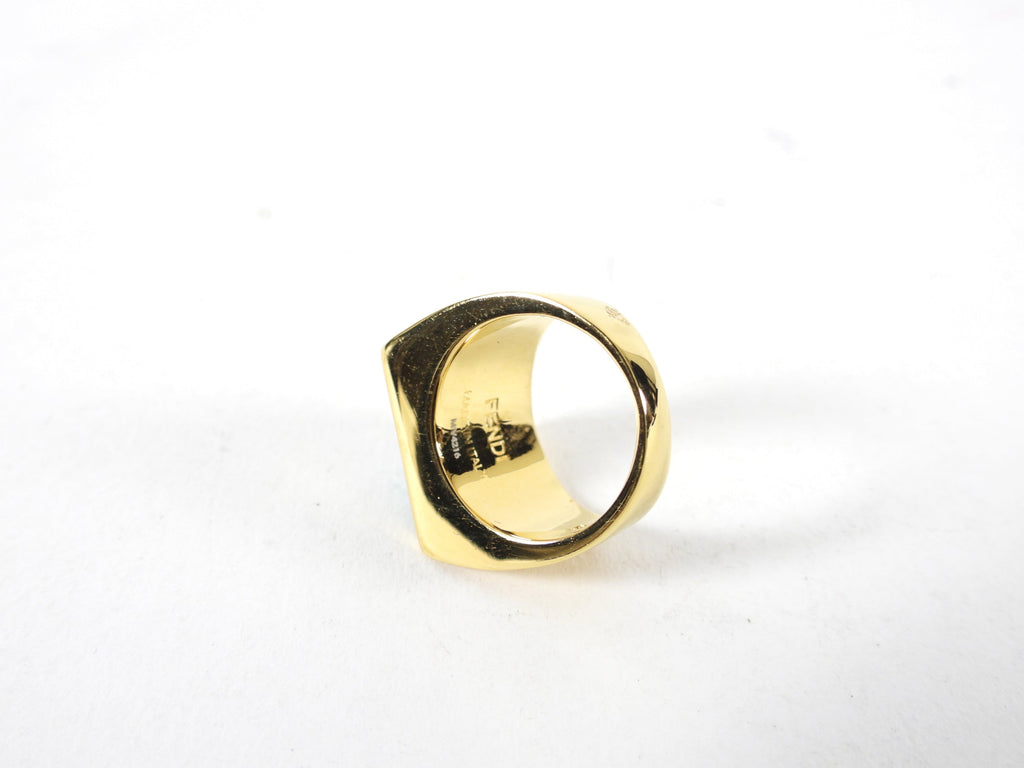 Fendi Green Triangular Geometric Ring - 6