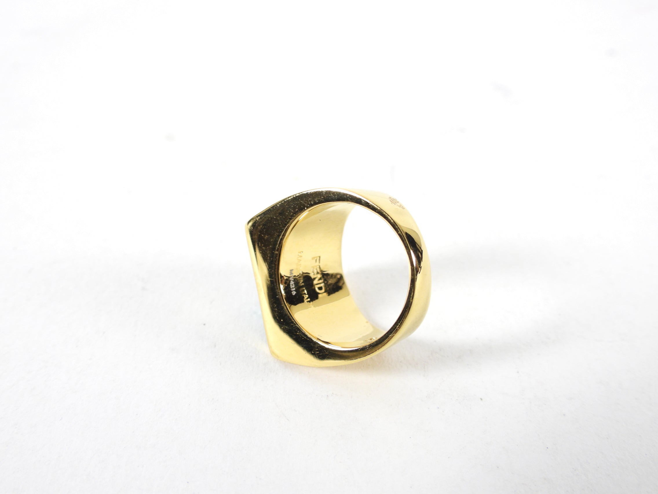 Fendi Green Triangular Geometric Ring - 6