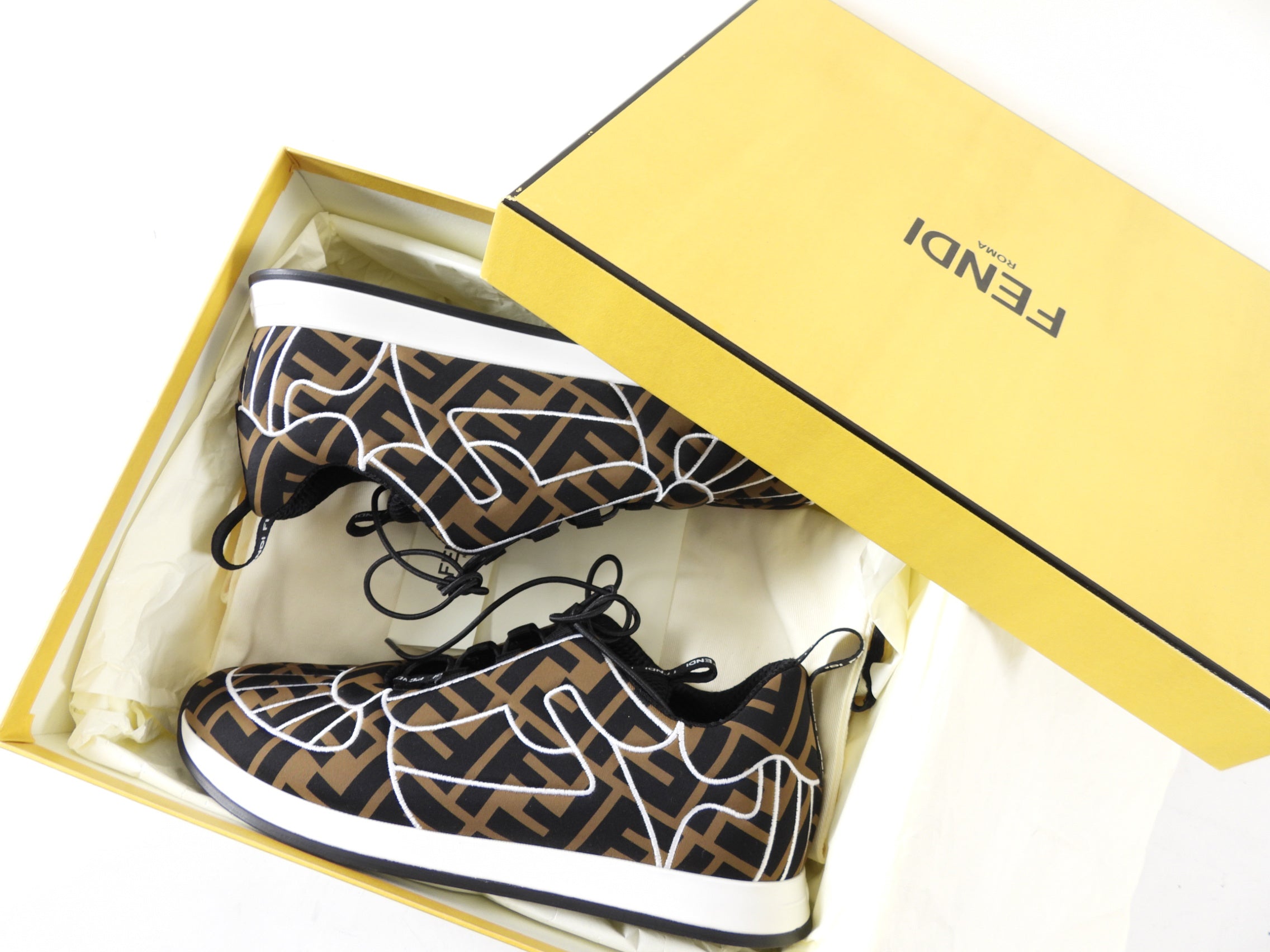 Fendi Zucca Top Stitch Sneakers - 36.5
