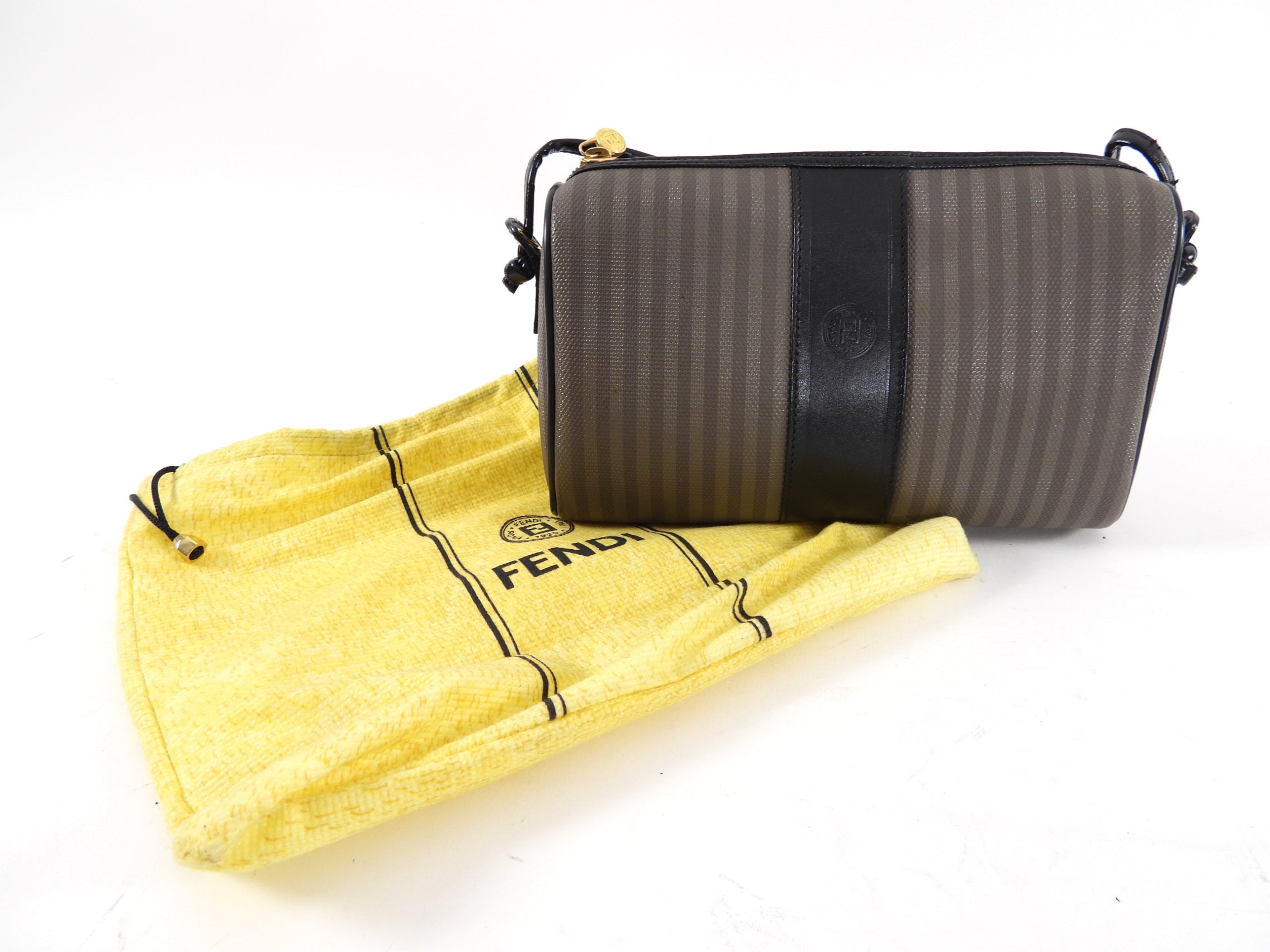 Fendi Vintage 1980's Stripe Pequin Crossbody Bag