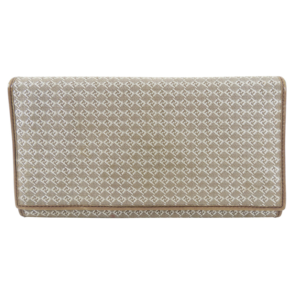 Fendi Brown Monogram Canvas Vintage Long Bifold Wallet