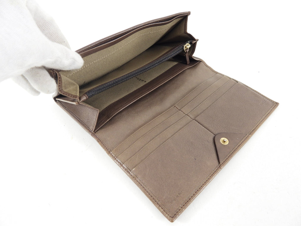Fendi Brown Monogram Canvas Vintage Long Bifold Wallet