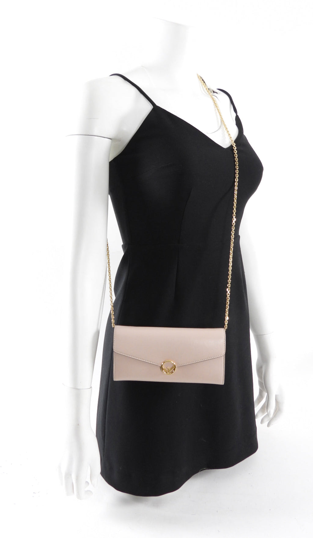Fendi Blush Pink Nude F as in Fendi Wallet on Chain Bag