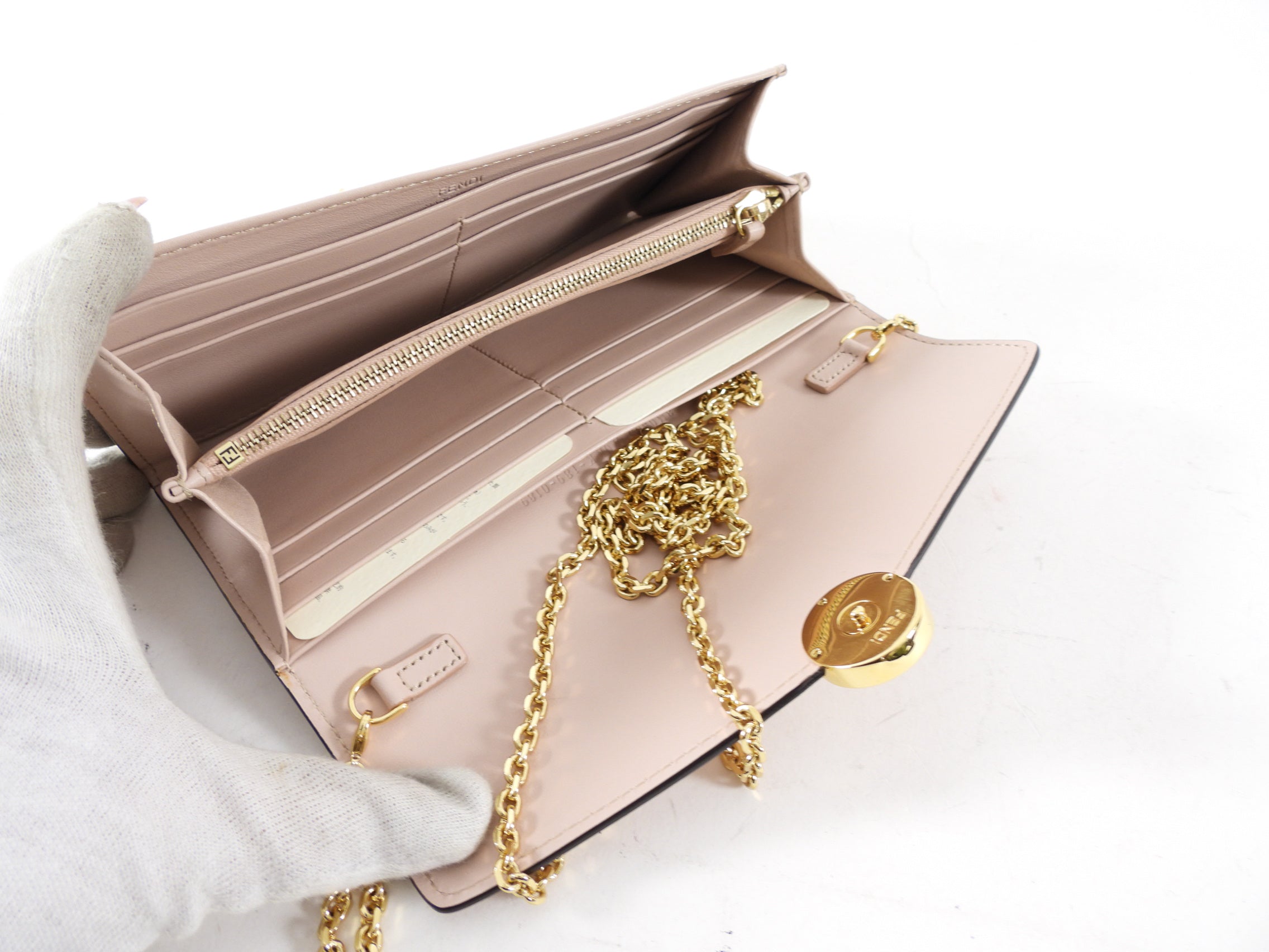 Fendi Blush Pink Nude F as in Fendi Wallet on Chain Bag