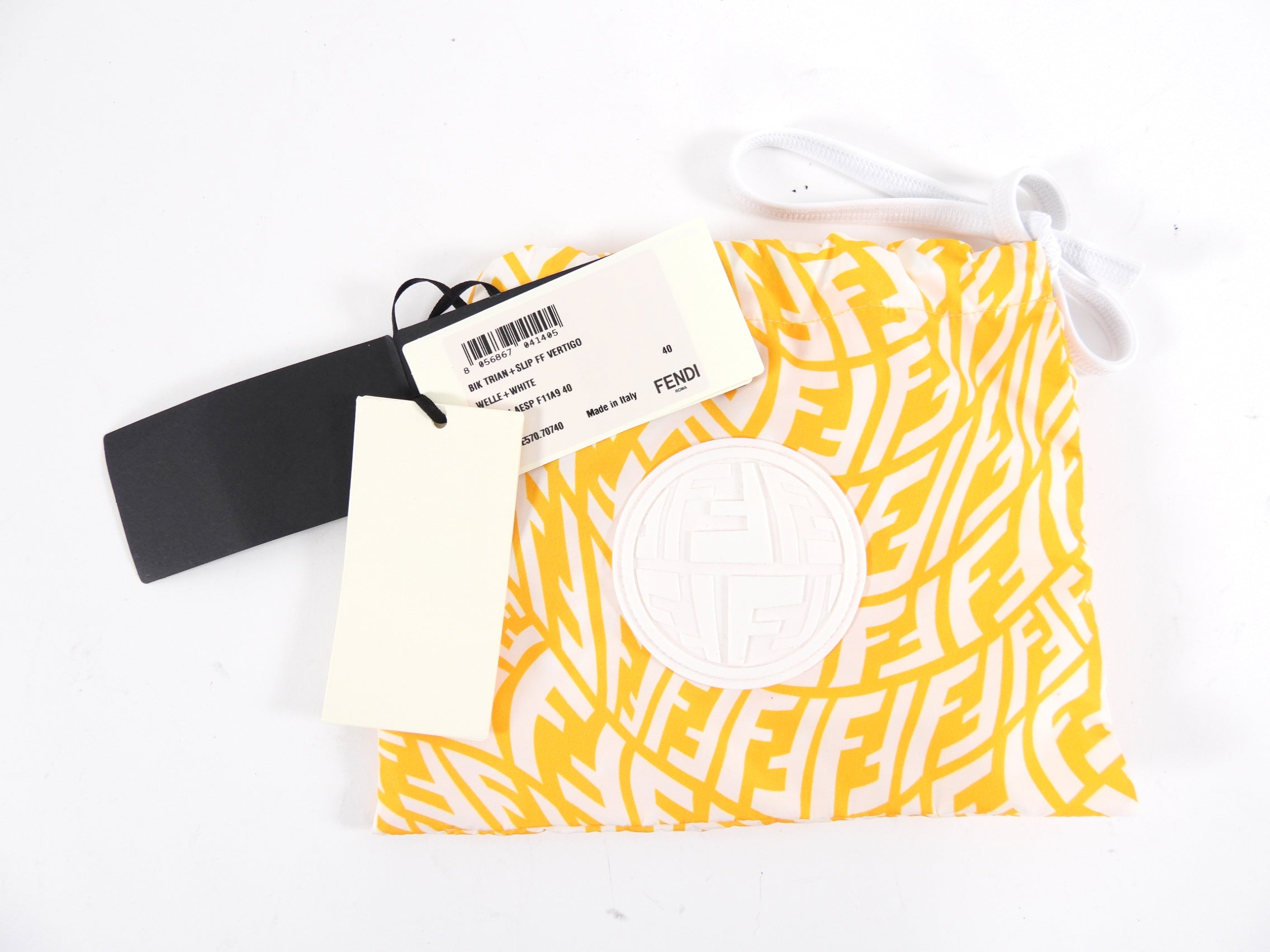 Fendi Yellow and White FF Vertigo Logo Bikini - IT40 / USA 4 / S