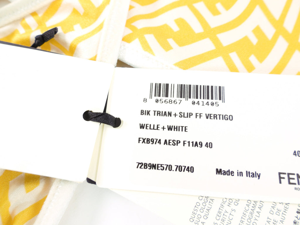 Fendi Yellow and White FF Vertigo Logo Bikini - IT40 / USA 4 / S