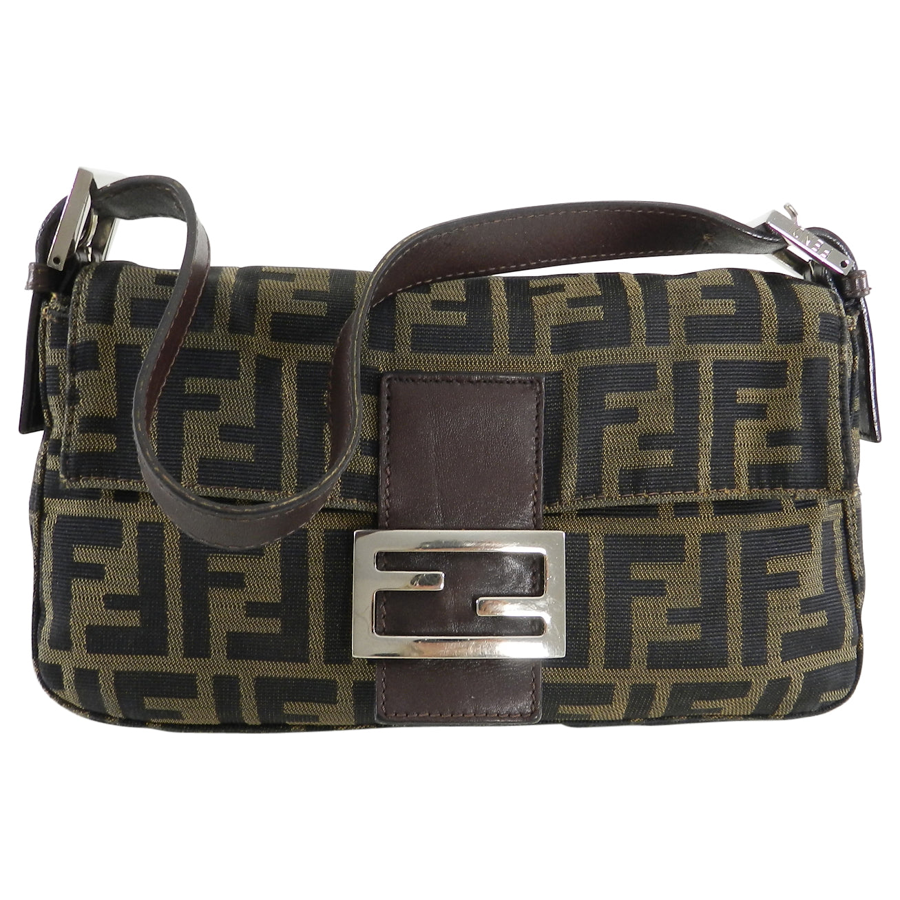 Fendi FF Zucca Logo Small Baguette Bag
