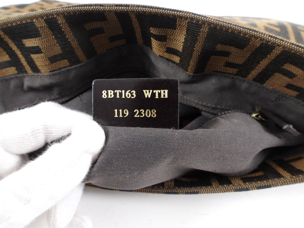 Fendi Zucca Brown FF Logo Shoulder Bag