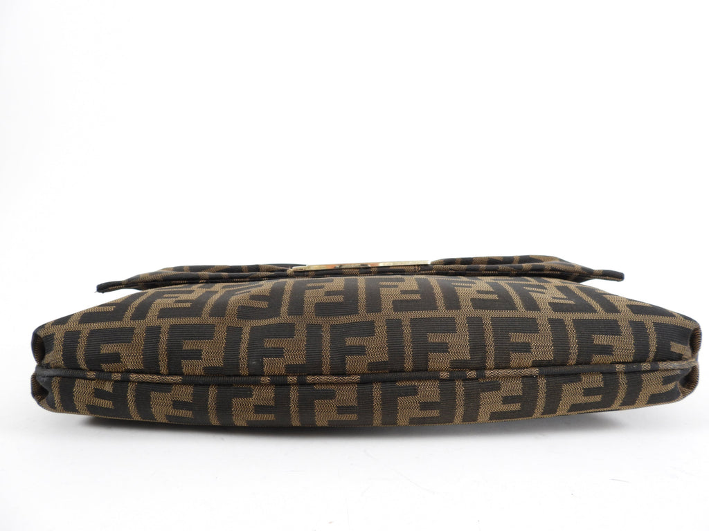 Fendi Zucca Brown FF Logo Shoulder Bag