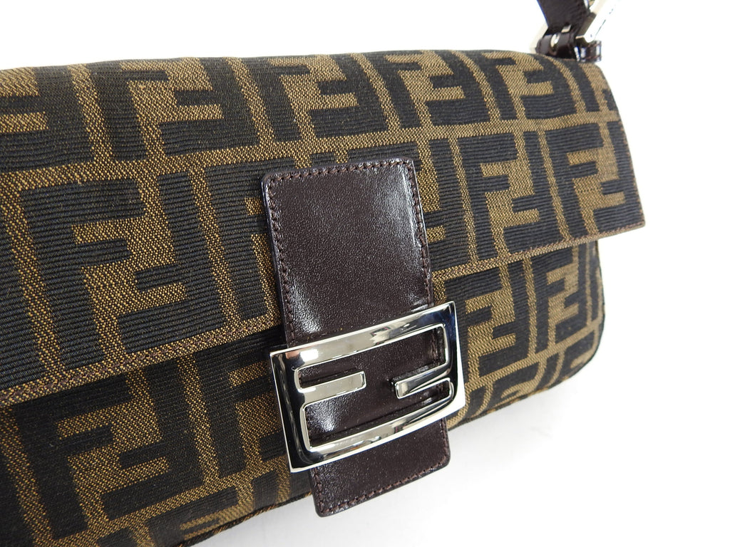 Fendi Vintage 1990's Zucca Monogram Logo Baguette Bag