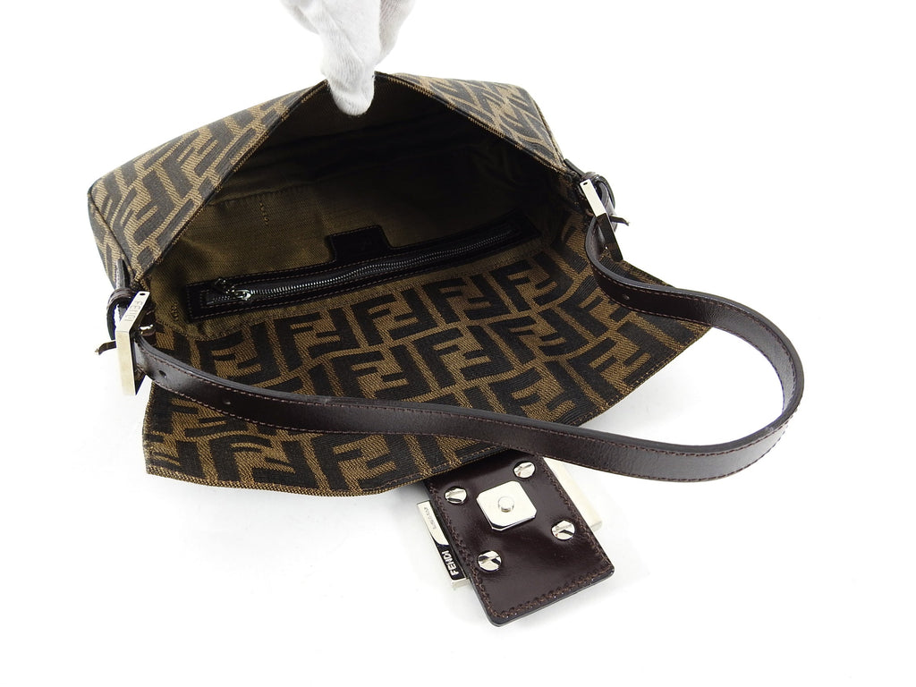 Fendi Vintage 1990's Zucca Monogram Logo Baguette Bag