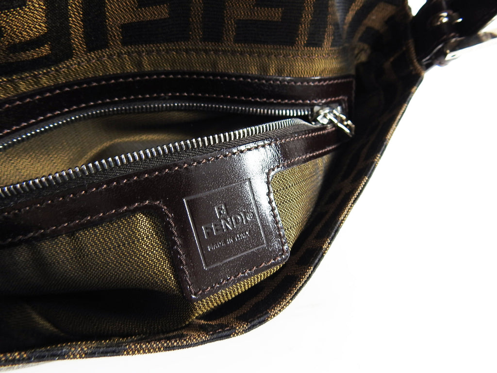 Fendi Vintage 1990's Zucca Monogram Logo Baguette Bag