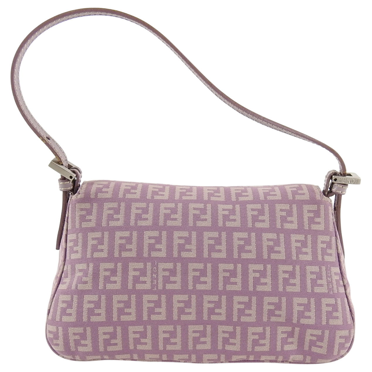 Fendi Vintage Zucca Purple Logo Small Baguette Bag