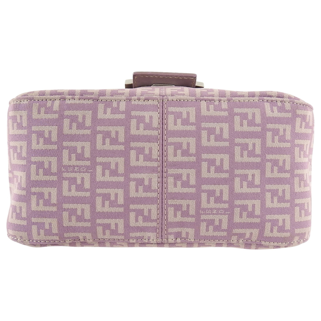 Fendi Vintage Zucca Purple Logo Small Baguette Bag