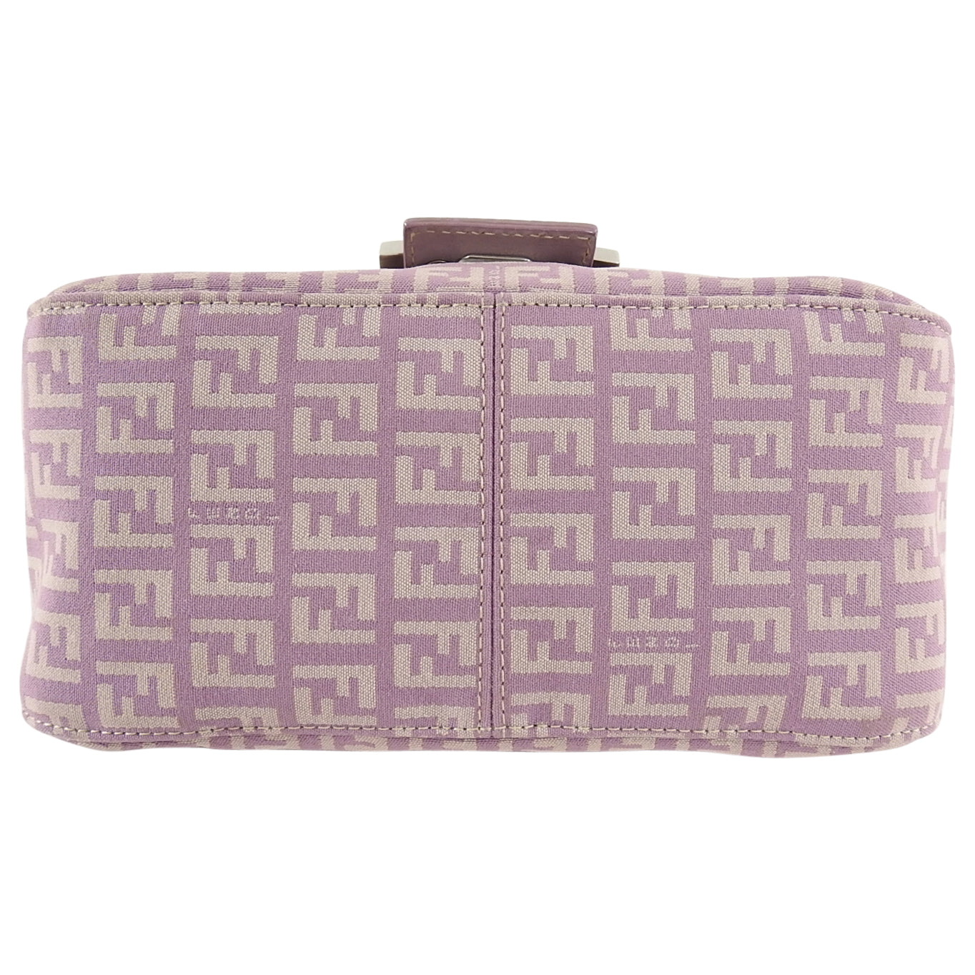 Fendi Vintage Zucca Purple Logo Small Baguette Bag