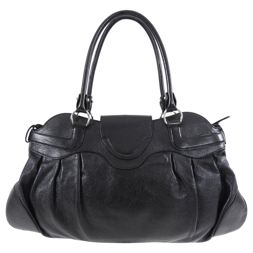 Ferragamo Black Leather Marisa Hobo Bag