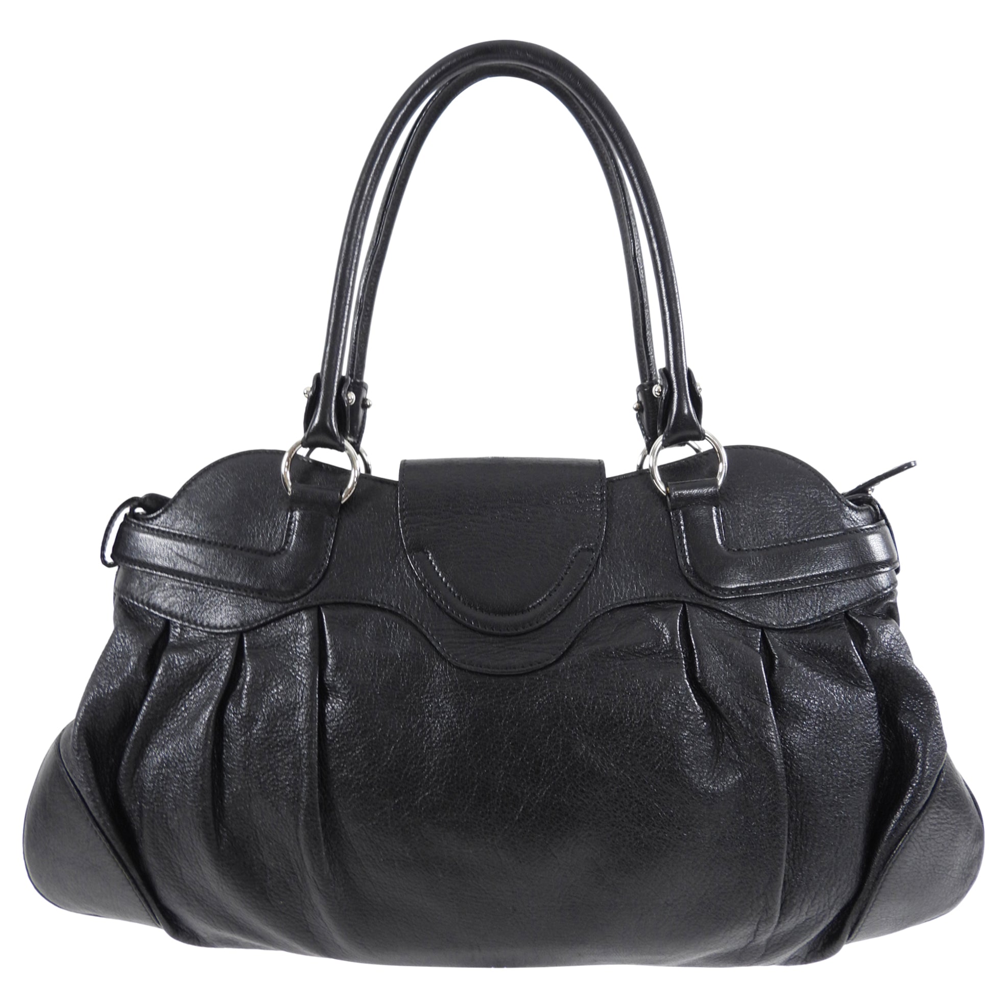 Ferragamo Black Leather Marisa Hobo Bag