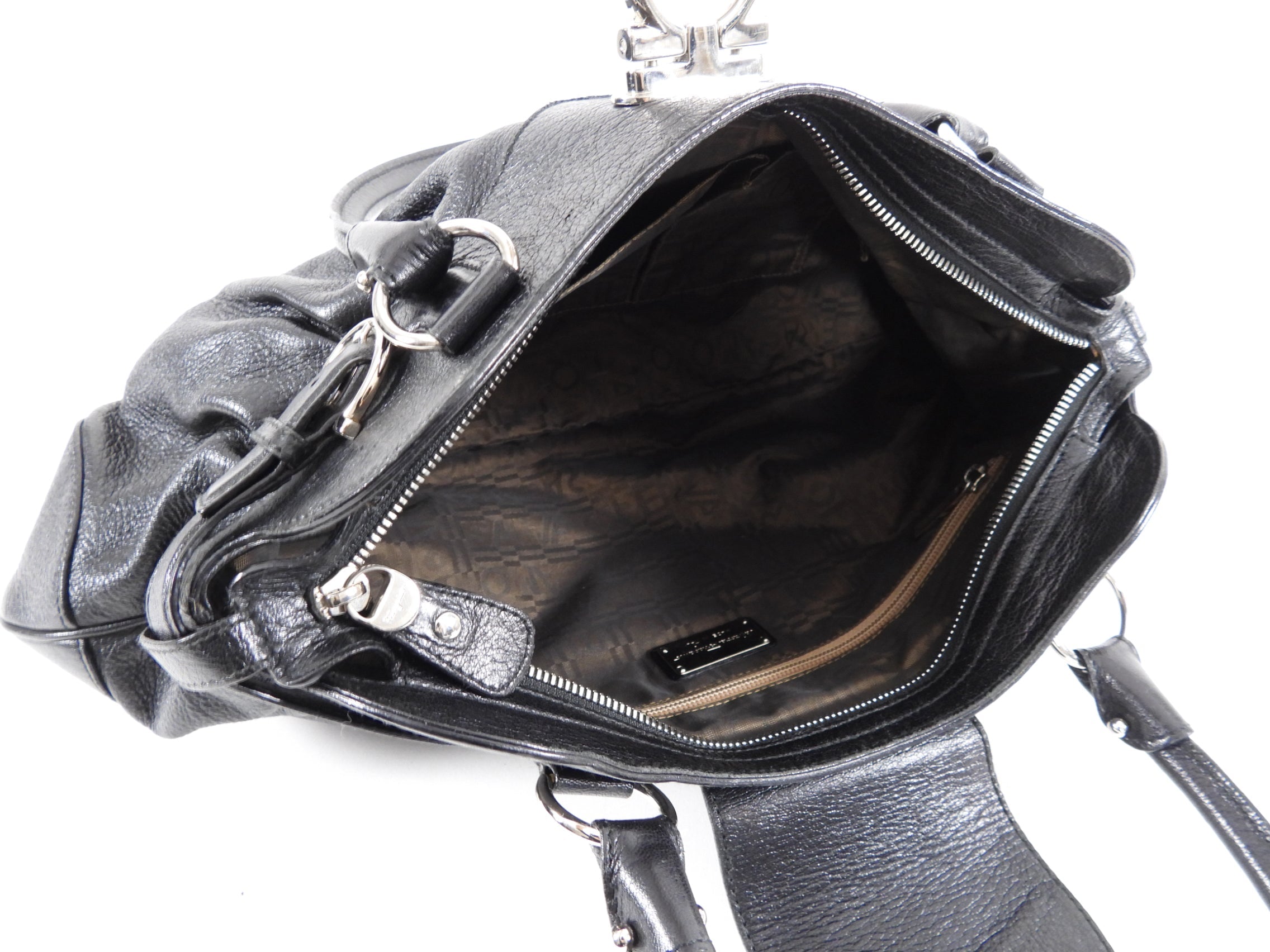 Ferragamo Black Leather Marisa Hobo Bag