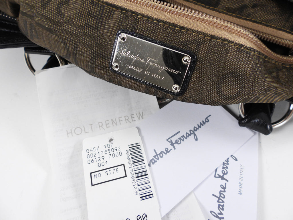Ferragamo Black Leather Marisa Hobo Bag
