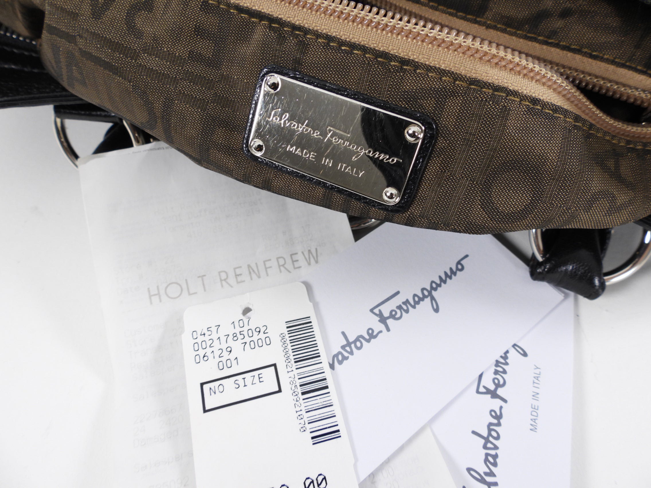 Ferragamo Black Leather Marisa Hobo Bag