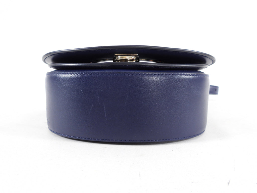 Ferragamo Navy Smooth Leather Vela Crossbody Bag