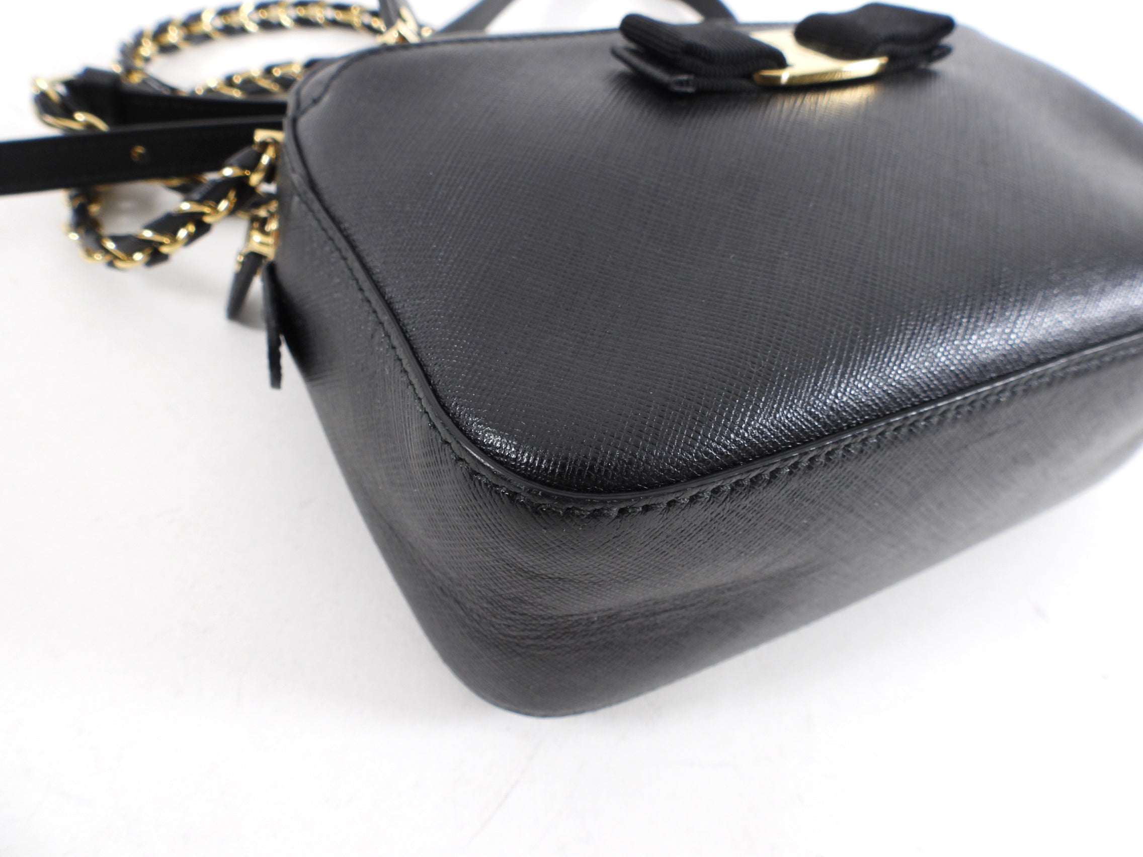 Ferragamo Black Lydia Crossbody Chain Camera Bag