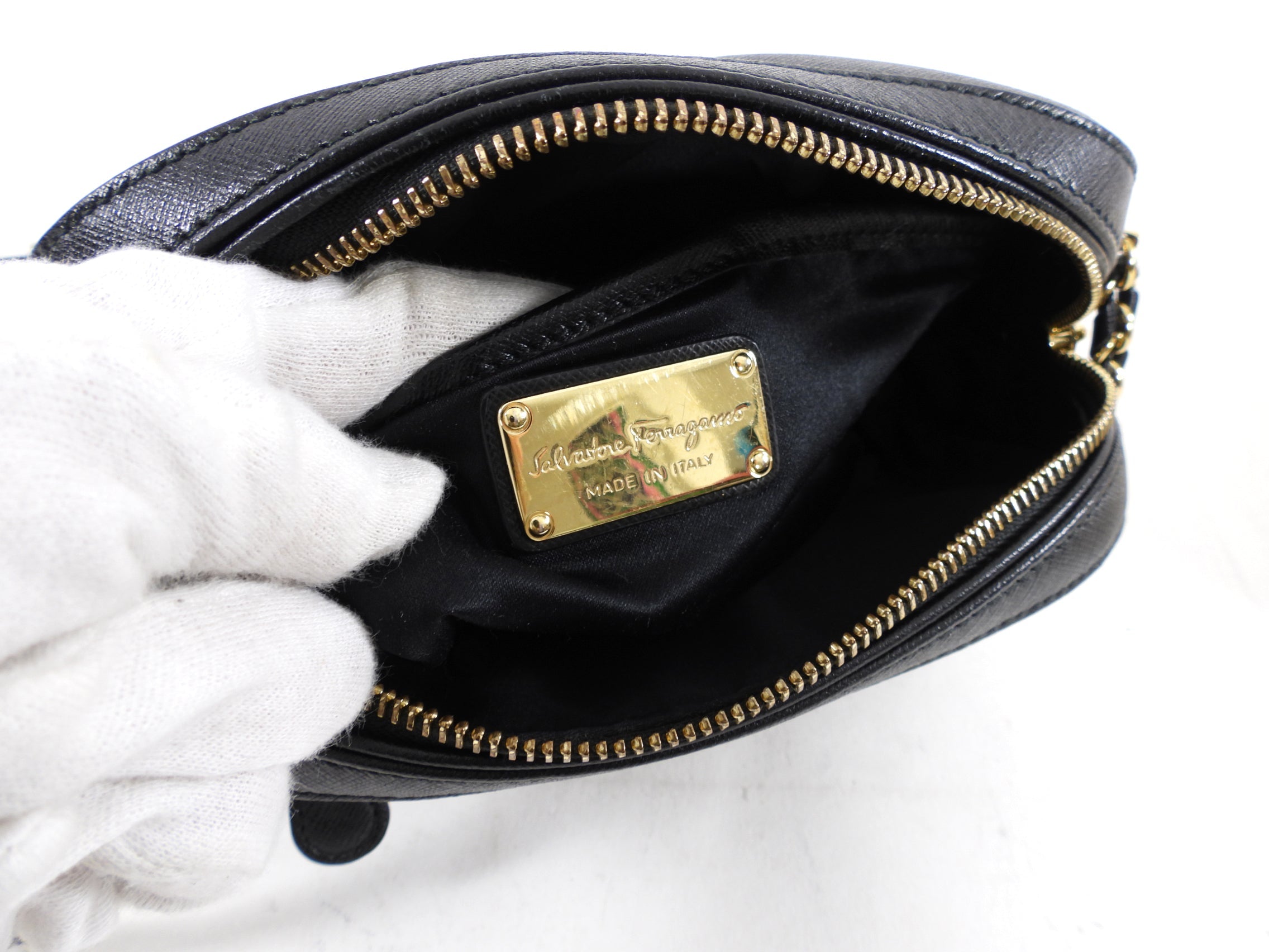 Ferragamo Black Lydia Crossbody Chain Camera Bag