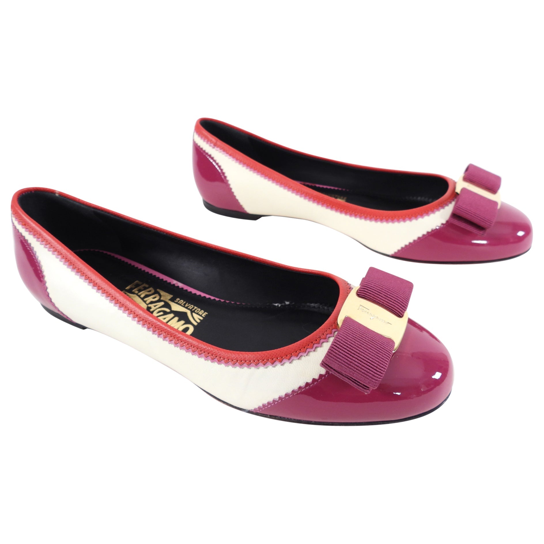 Ferragamo Pink Fuchsia Patent Varina Ballet Flat - 6
