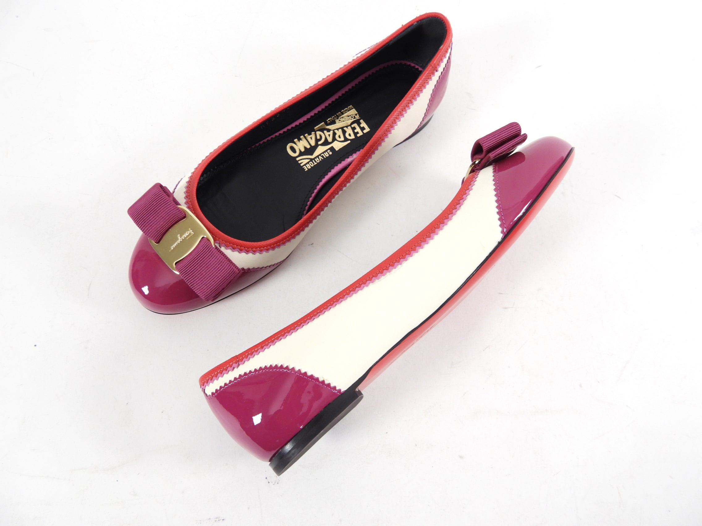 Ferragamo Pink Fuchsia Patent Varina Ballet Flat - 6