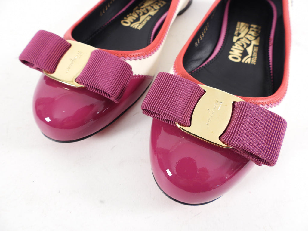 Ferragamo Pink Fuchsia Patent Varina Ballet Flat - 6