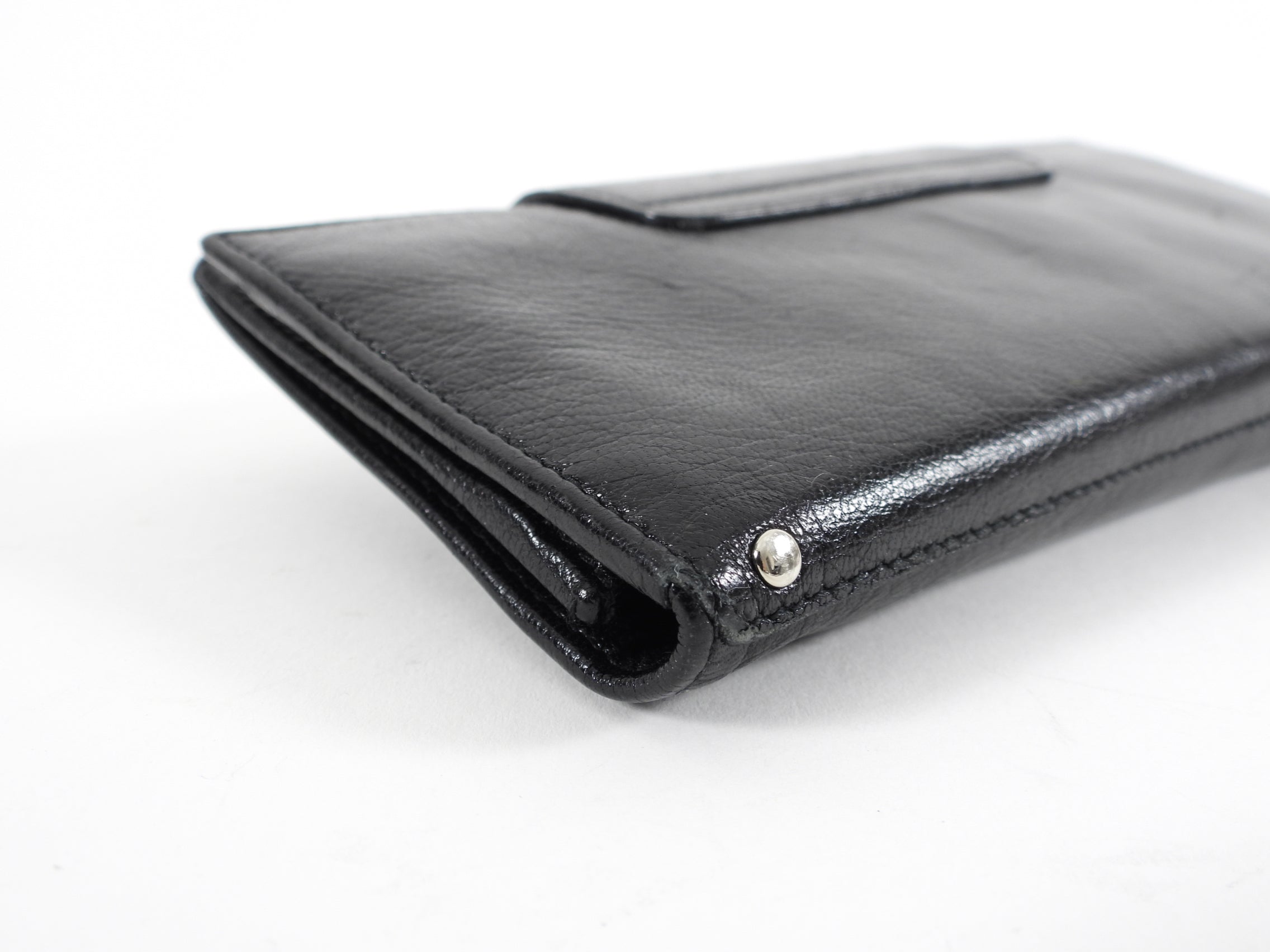 Ferragamo Black Leather Marisa Long Wallet