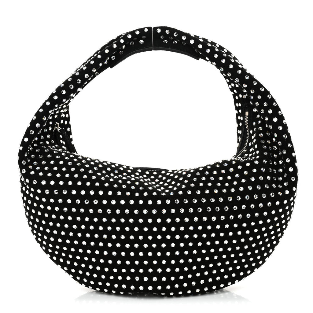 Crystal Suede Medium Olivia Hobo Black