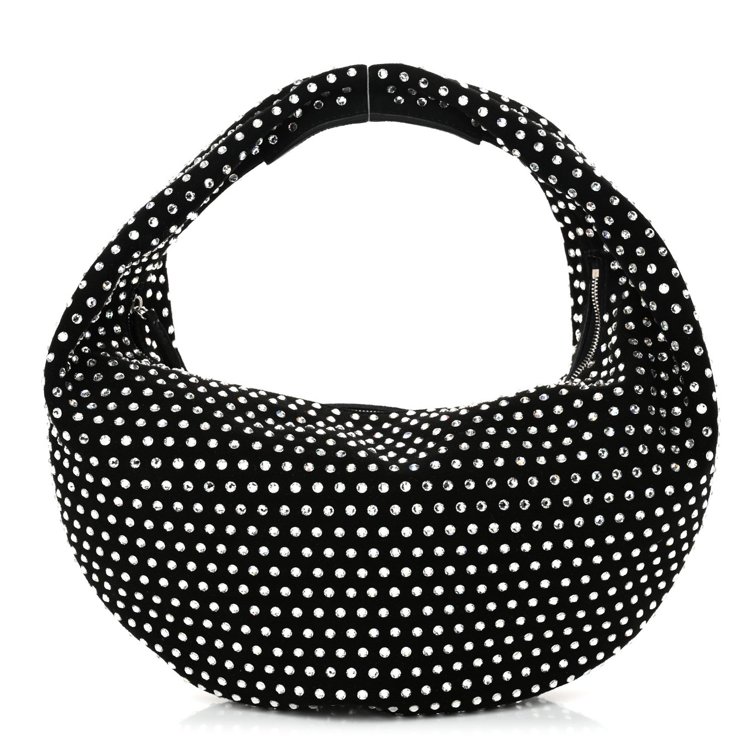 Crystal Suede Medium Olivia Hobo Black