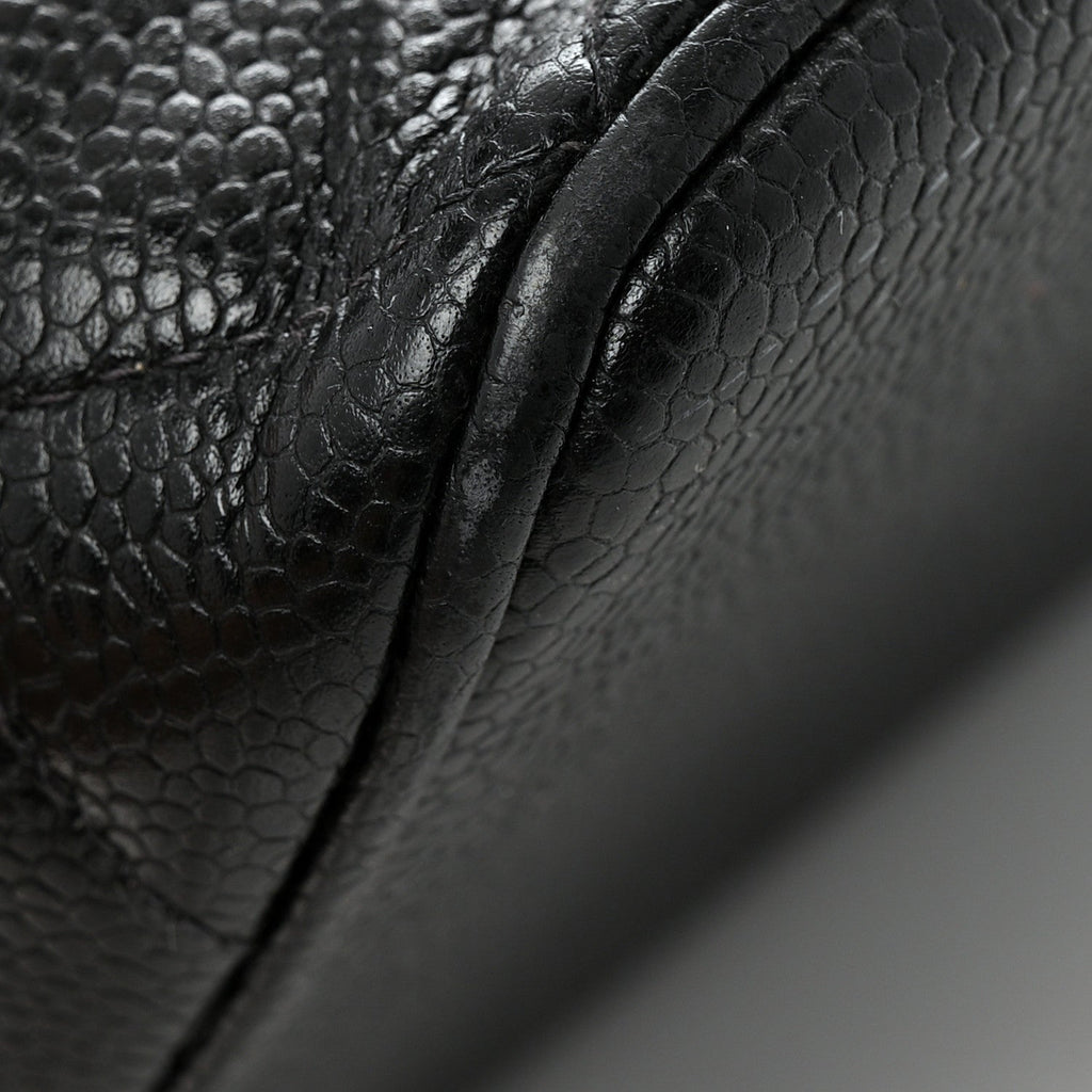 Caviar Quilted Medallion Tote Black