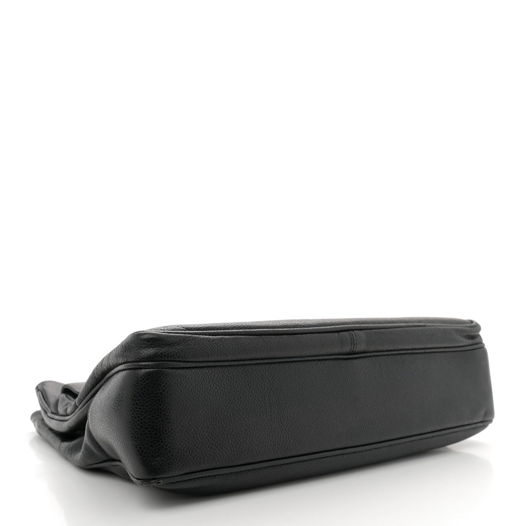 Caviar Flap Shoulder Bag Black